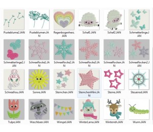 Stickserie - 54 Mini Motive Mix Set 3 für Puschen